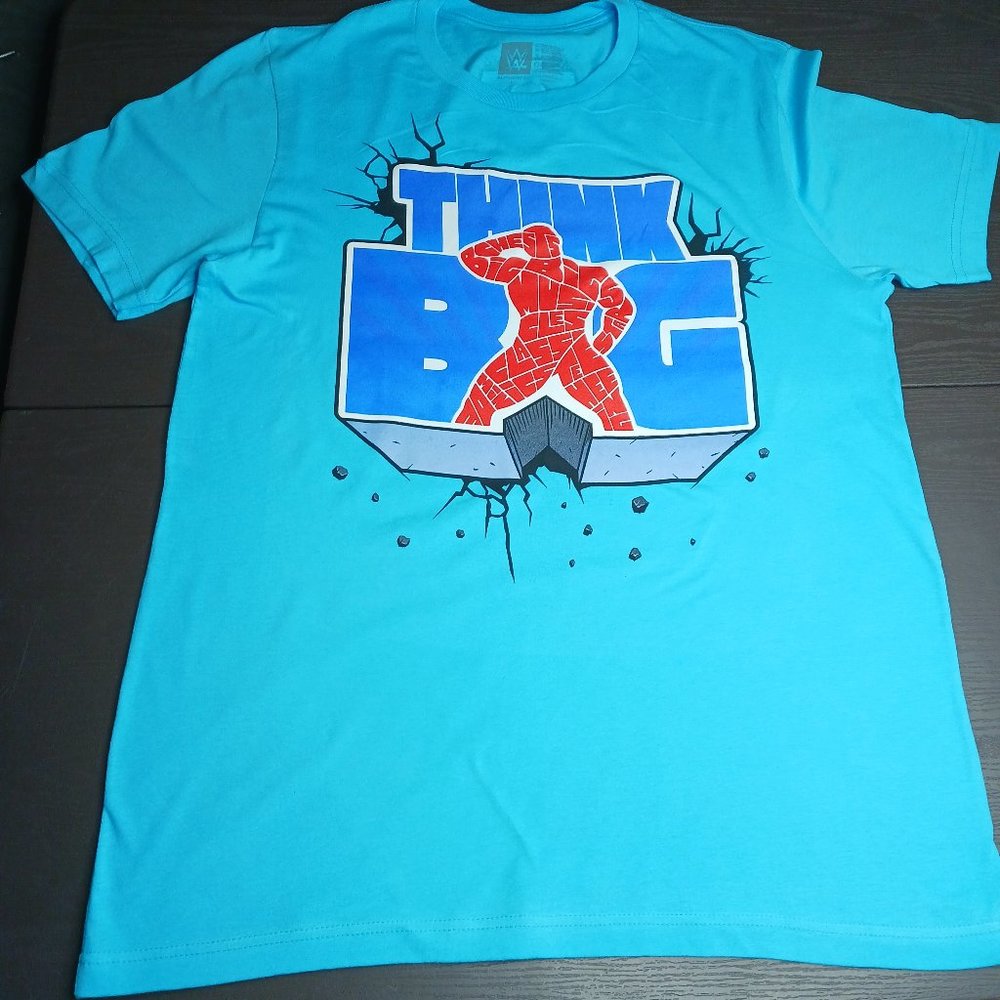 Think Big The New Day Authentic WWE Authentic Merch T-Shirt, Teal, Size Large